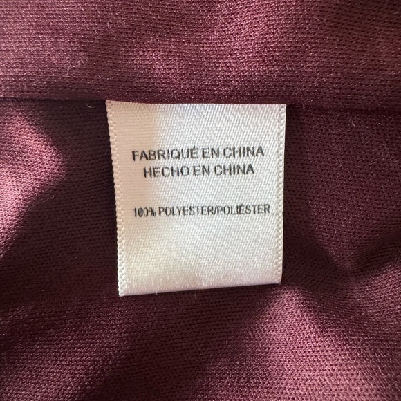 Avec Les Filles Mock Neck Ruffle A-Line Cocktail Dress - Burgundy Wine - Size 6 - Picture 8 of 9